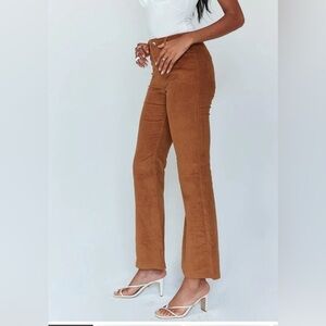 Princess Polly Elijah Brown Corduroy Flare Pants Size 4 New With Rags
